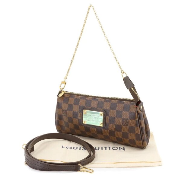 LOUIS VUITTON Damier Eva 2way Hand Shoulder Bag Ebene N55213 90268119 - Picture 1 of 10